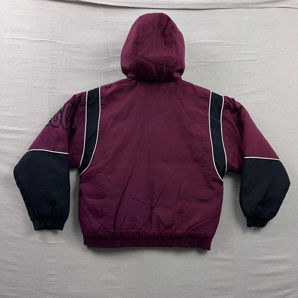 Starter Texas A&M Aggies Puffer Jacket Boys Large 14-16 Maroon Black Vintage